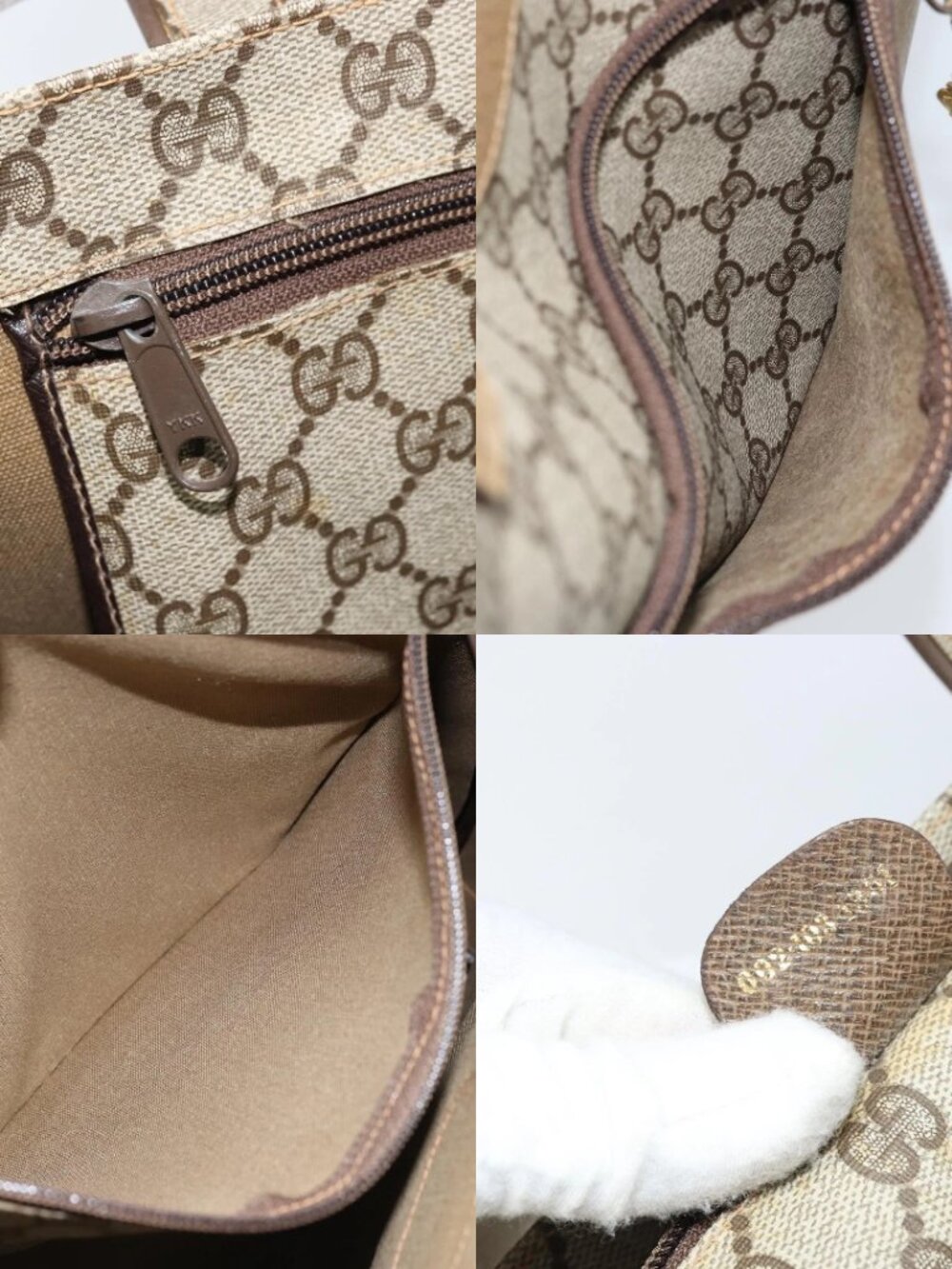 GUCCI GG Supreme Tote Bag PVC Beige Gold Auth gh1804 - Picture 15 of 15